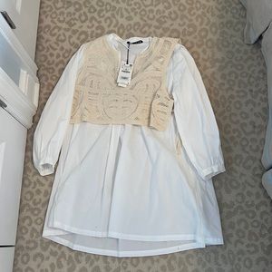 dress w/ crochet vest